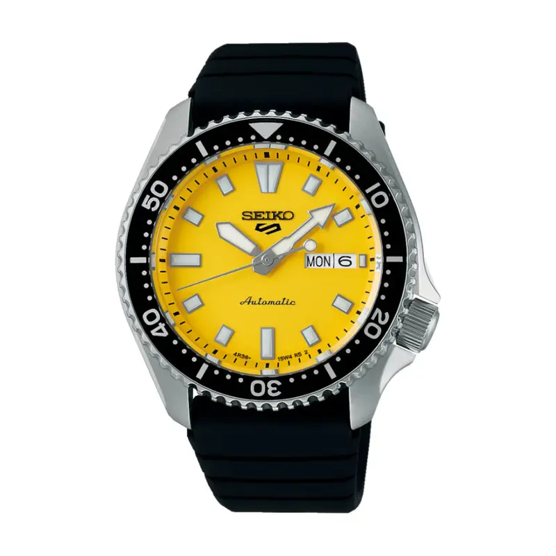 Seiko 5 Sports Black Silicone Strap Men Watch Srpl87k1 1