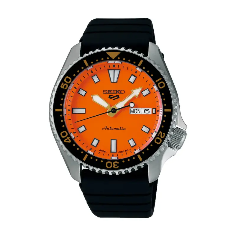 Seiko 5 Sports Black Silicone Strap Men Watch Srpl89k1 1