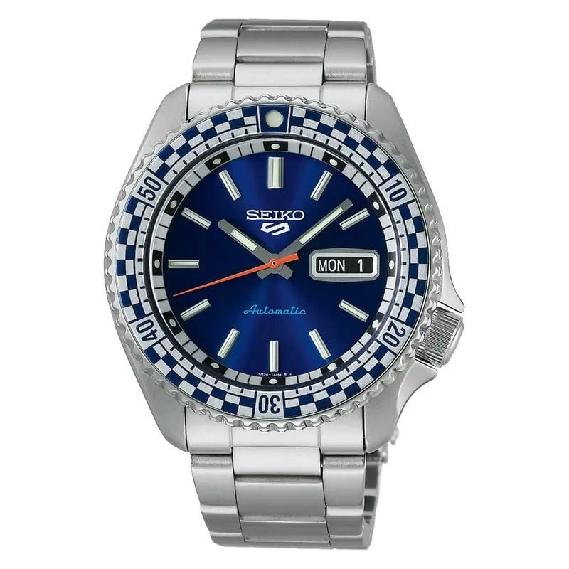 Seiko 5 Sports Blue Dial Silver Stainless Steel Strap Men Watch Srpk65k1 1