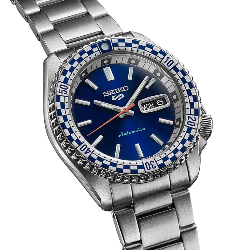 Seiko 5 Sports Blue Dial Silver Stainless Steel Strap Men Watch Srpk65k1 2