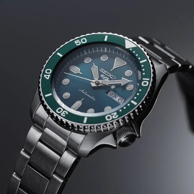 Seiko 5 Sports Blue Green Dial Stainless Men's Watch Srpd61k1 2