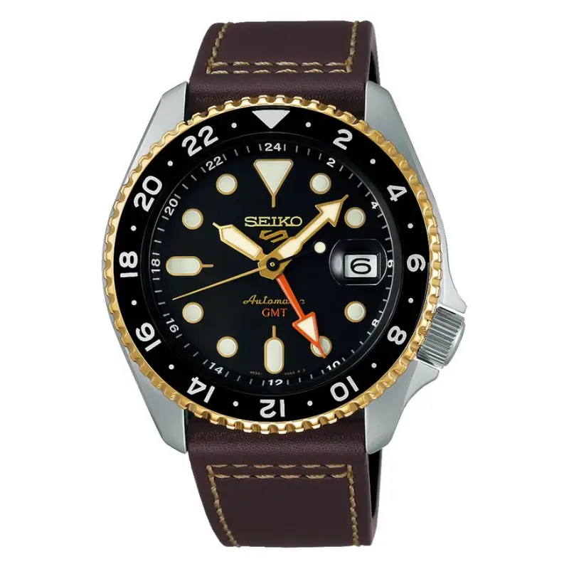 Seiko 5 Sports Skx Model "Mocha" Specialist Style Gmt Caliber Men's Watch Ssk036k1 1