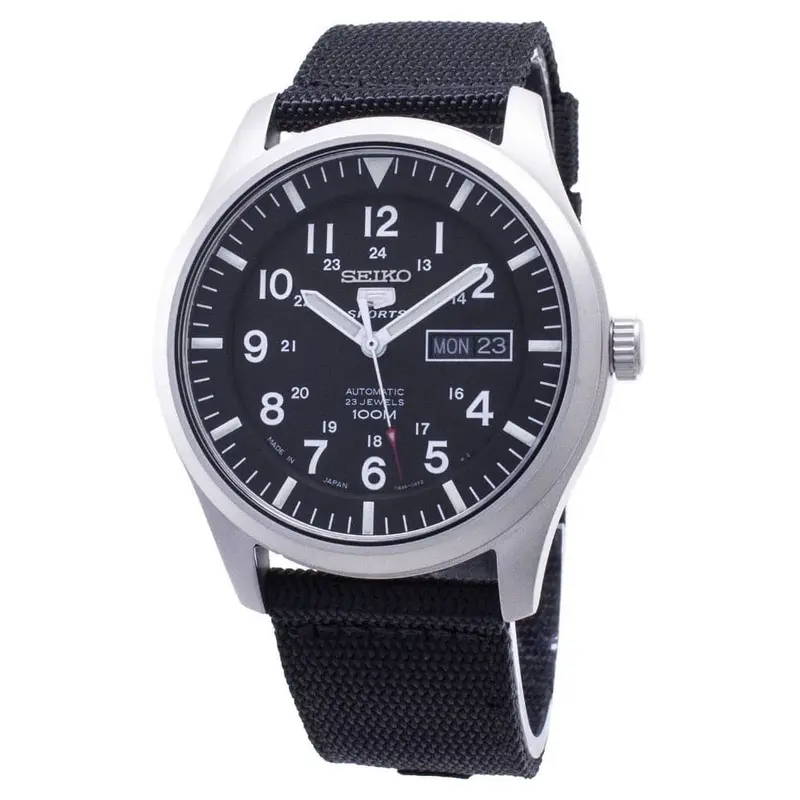 Seiko 5 Sports Snzg15j1 Black Nylon Men Watch 1