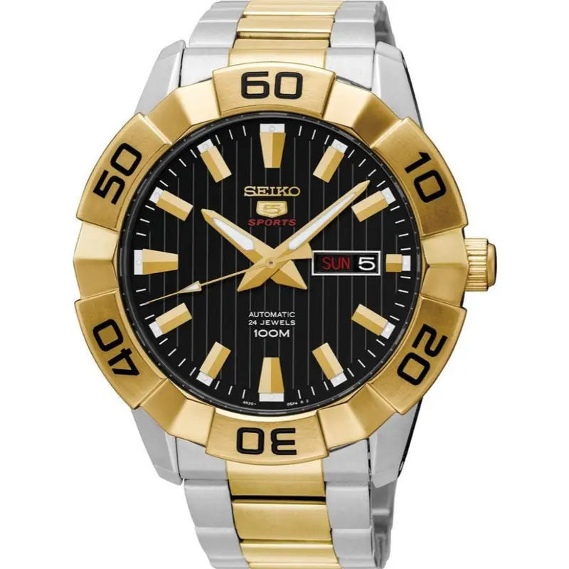Seiko 5 Sports Srpa56k1 Automatic Stainless Steel Men's Two Tone Watch 1