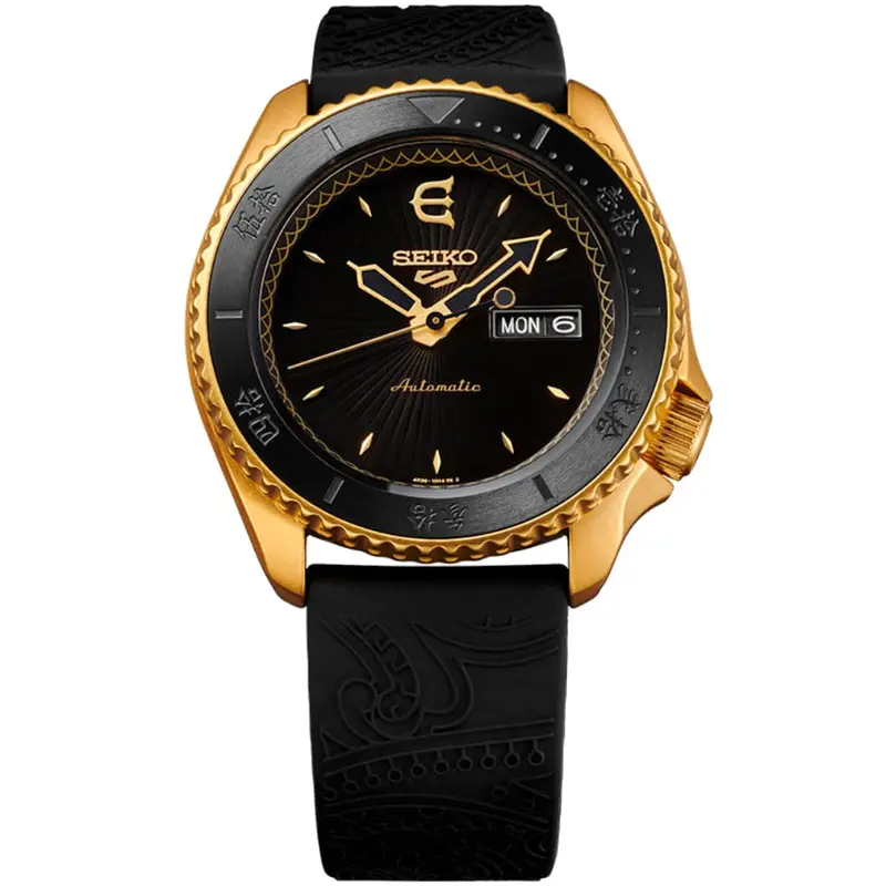Seiko 5 Sports Srpf94k1 Black Leather Men's Watch 1
