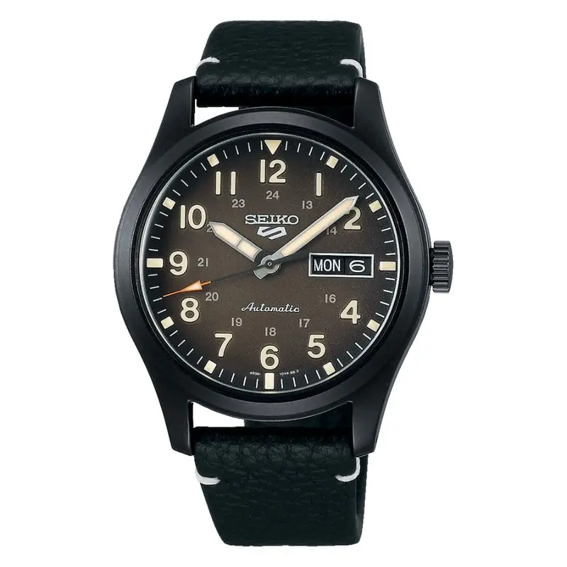 Seiko 5 Sports Srpg41k1 Black Leather Men's Watch 1
