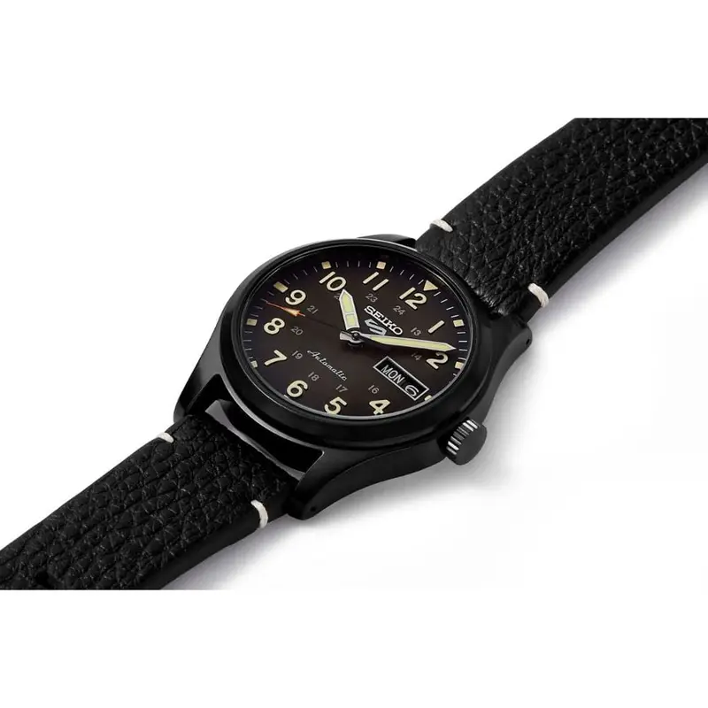 Seiko 5 Sports Srpg41k1 Black Leather Men's Watch 2