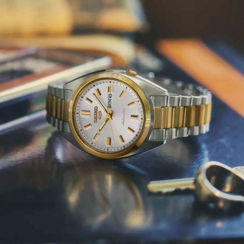 Seiko 5 Sports Two-Tone Stainless Steel Strap Women's Watch - Curved Hardlex | Sre024k1 2