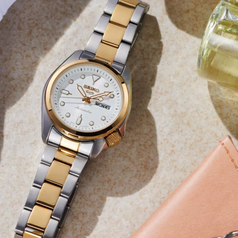 Seiko 5 Sports Two-Tone Stainless Steel Women Watch Sre004k1p 2