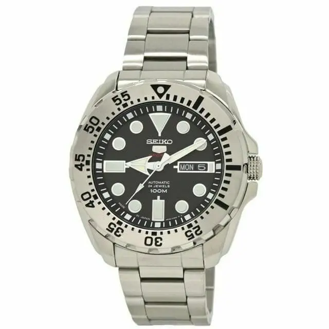 Seiko 5 Srp599j1p Automatic Black Dial Silver Steel Men's Watch 1