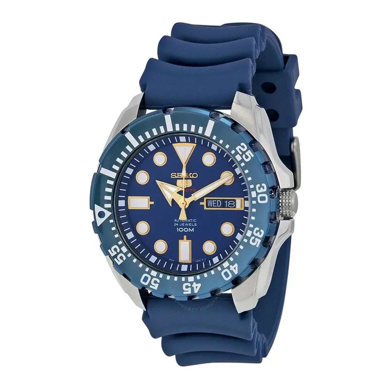Seiko 5 Srp605k2p Diver Automatic Men's Blue Rubber Strap Watch 1