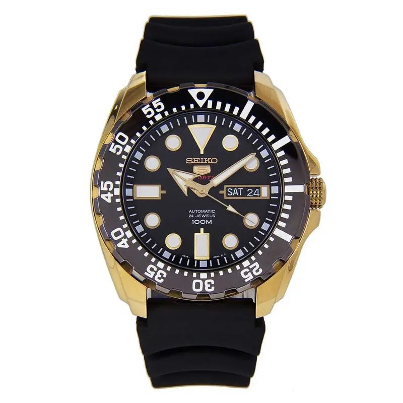 Seiko 5 Srp608j1 Automatic Men's Black Rubber Strap Watch 1