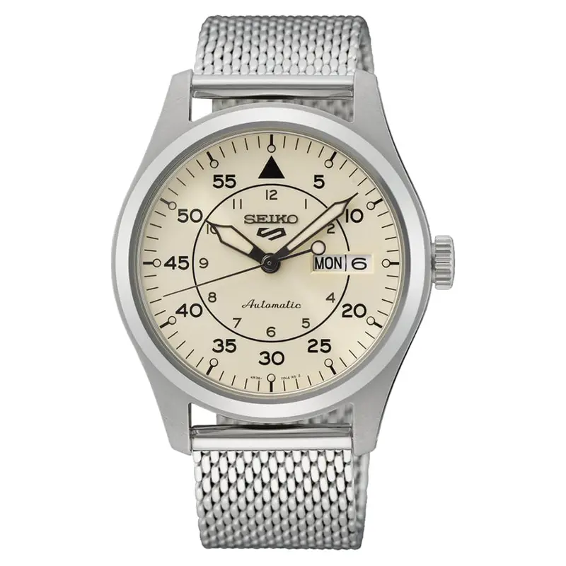 Seiko 5 Srph21k1 Stainless Steel Mesh Strap Unisex's Watch 1