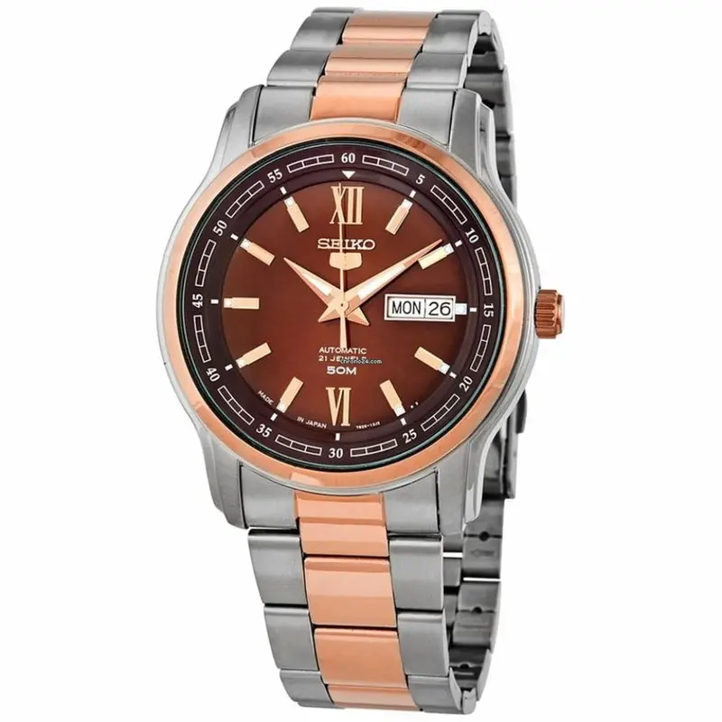 Seiko 5 Two-Tone Stainless Steel Strap Men's Watch Snkp18j1p 1