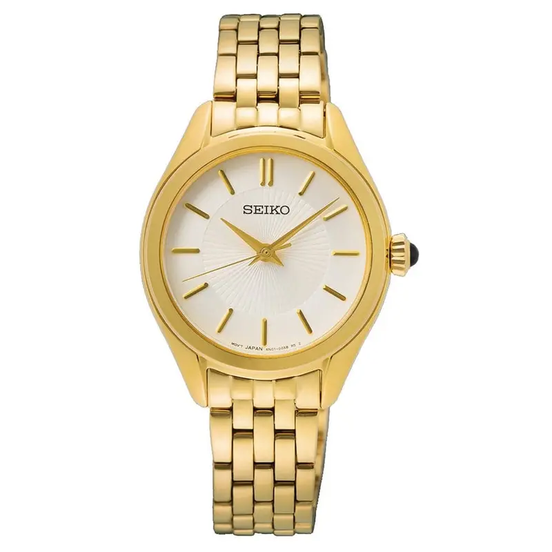Seiko Analog Quartz Gold Stainless Steel Strap Women Watch Sur538p1 1