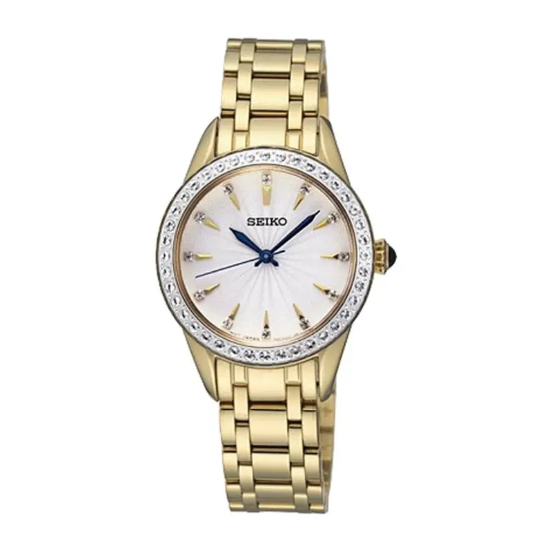 Seiko Analog Srz386p1 Stainless Steel Women's Gold Watch 1