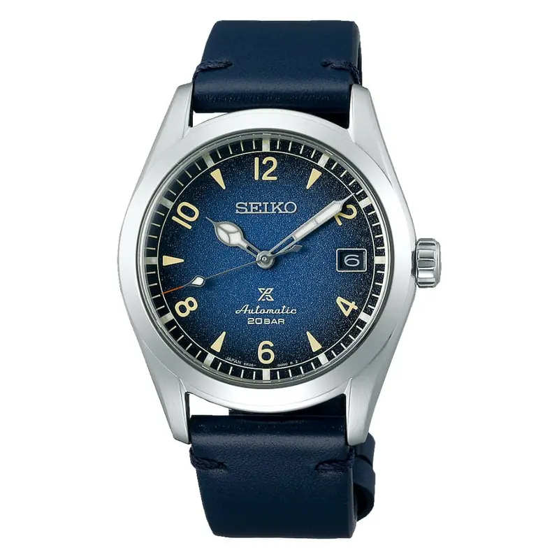 Seiko Automatic Blue Dial And Leather Strap Men Watch Spb157j1 1