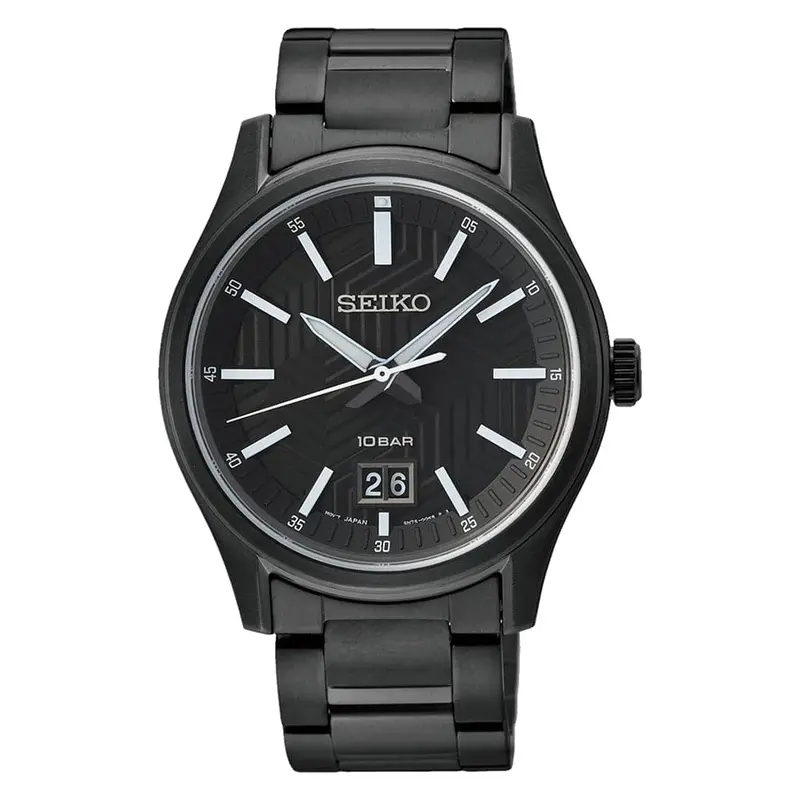 Seiko Black Dial And Stainless Steel Strap Men Watch Sur515p1 1