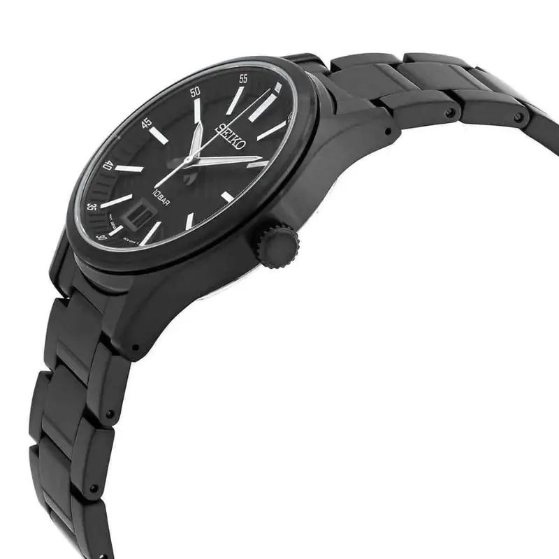 Seiko Black Dial And Stainless Steel Strap Men Watch Sur515p1 2