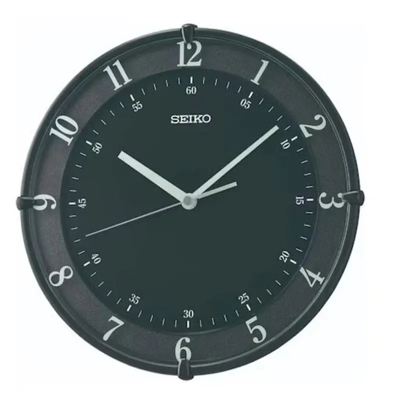Seiko Black Dial Round Wall Clock Qxa805k 1