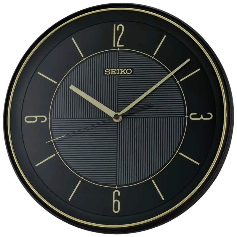 Seiko Black Dial Round Wall Clock Qxa816j 1