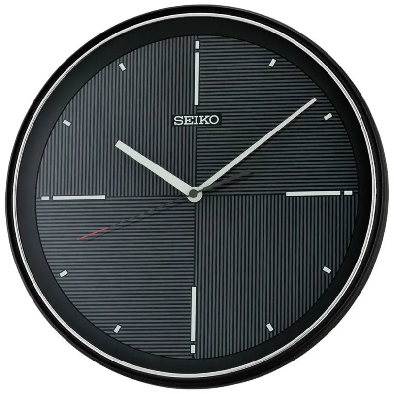 Seiko Black Dial Round Wall Clock Qxa816k 1