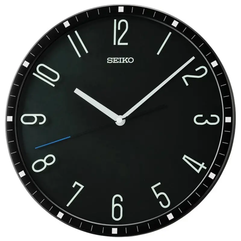 Seiko Black Dial Round Wall Clock Qxa818k 1