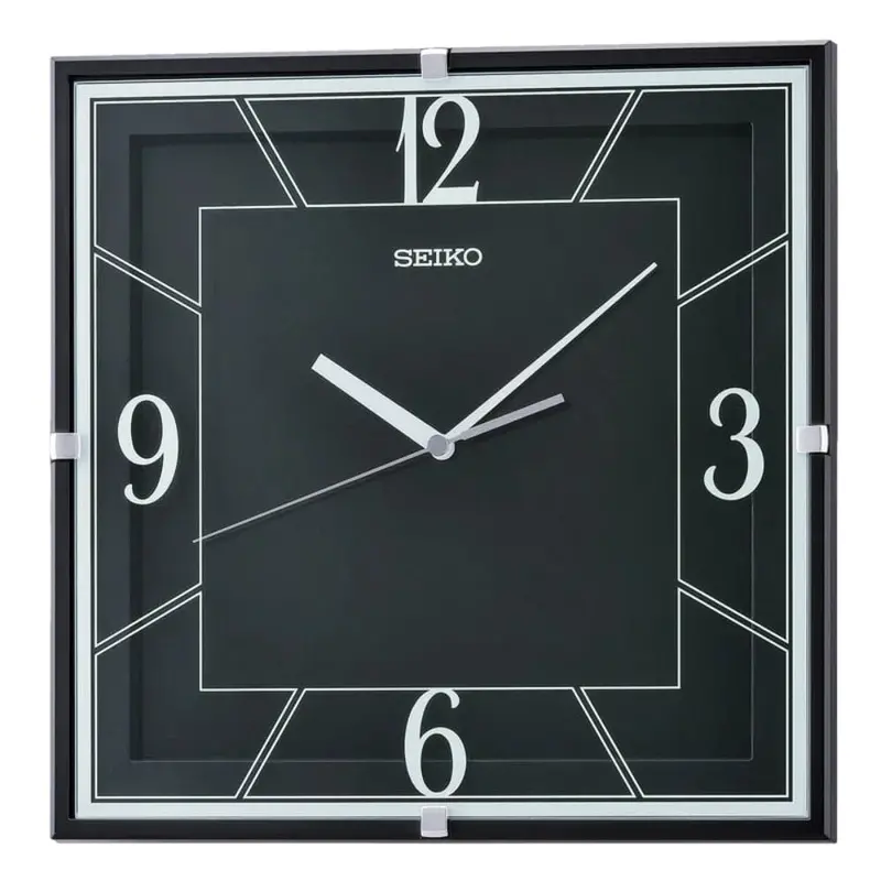 Seiko Black Dial Square Lanvin Wall Clock Qxa821k 1