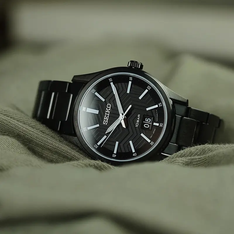 Seiko Black Stainless Steel Strap Men Watch Sur515p1p 1