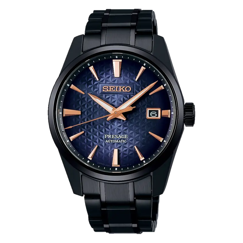 Seiko Blue Dial And Black Stainless Steel Strap Men Watch Spb363j1 1