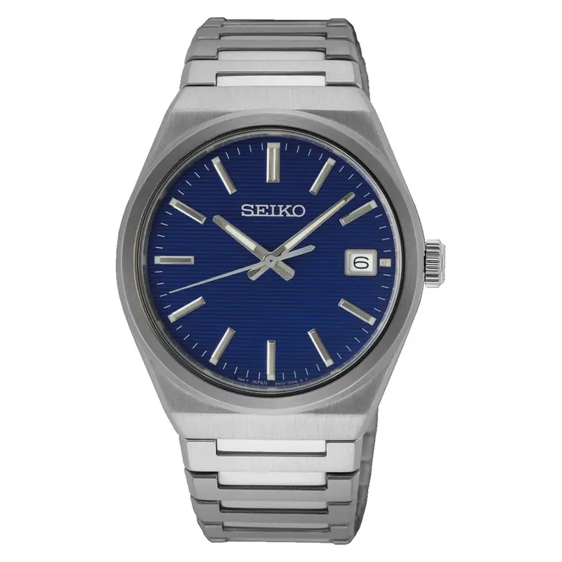 Seiko Blue Dial Silver Stainless Steel Strap Men Watch Sur555p1 1