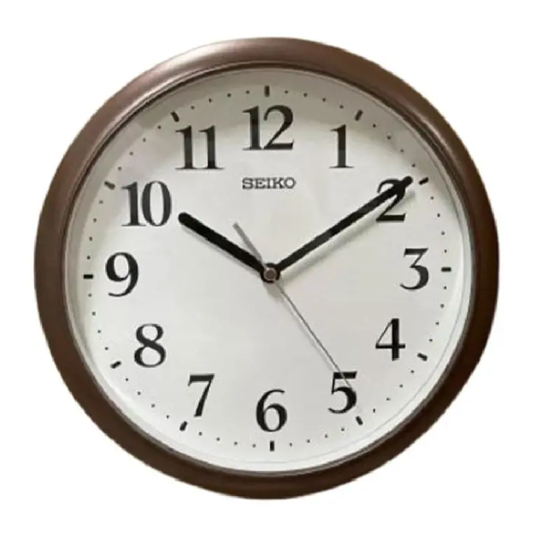 Seiko Brown Plastic Case Home Decoration Round Wall Clock Qha005b 1