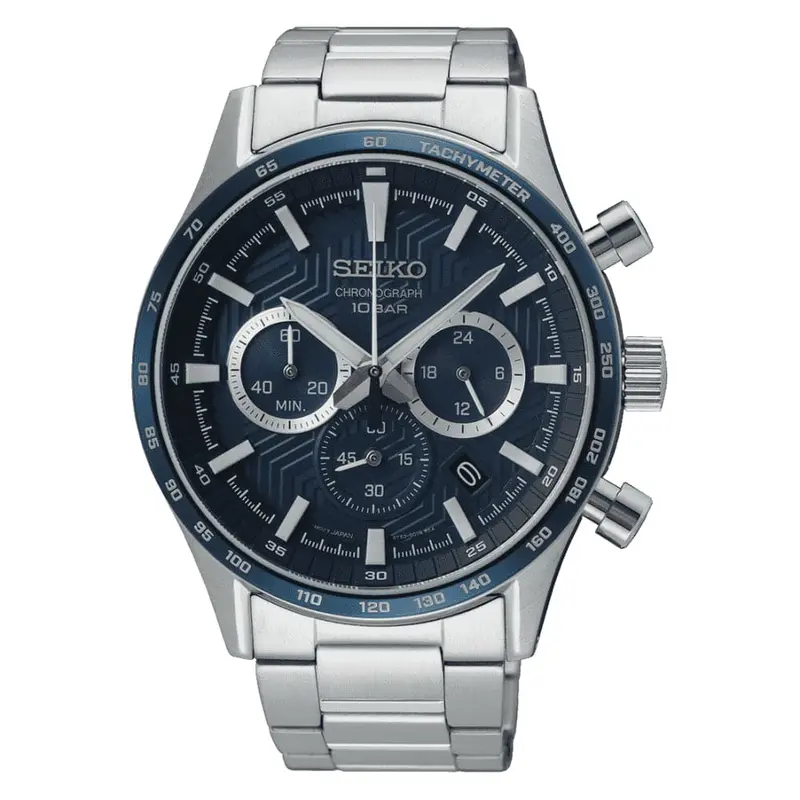 Seiko Chronograph Silver Stainless Steel Strap Men Watch Ssb445p1 1