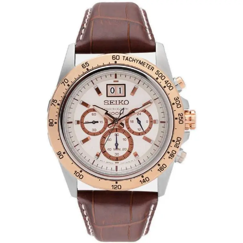 Seiko Chronograph Spc246p1p Brown Leather Men's Watch 1