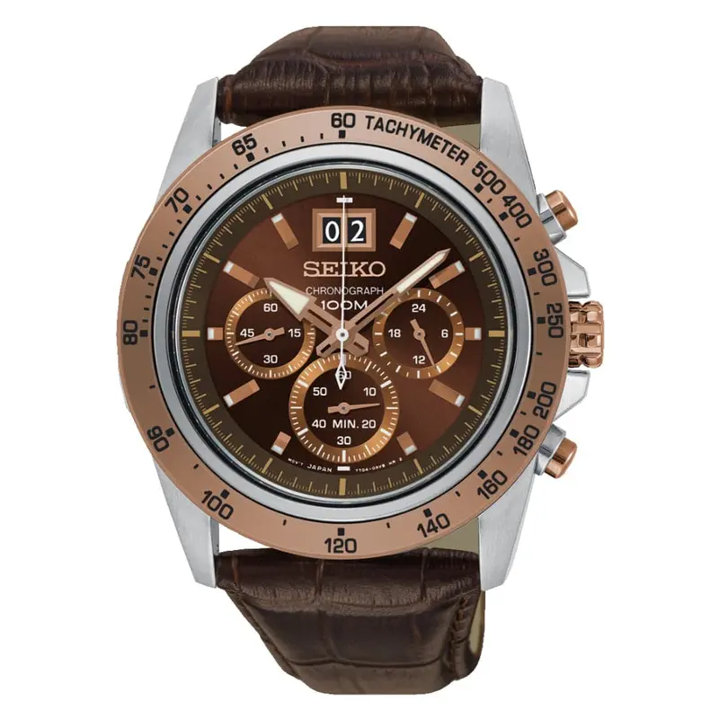 Seiko Chronograph Spc248p1p Brown Leather Men's Watch 1