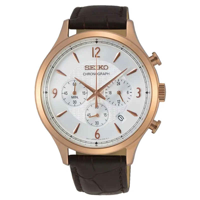 Seiko Chronograph Ssb342p1p Brown Leather Men's Watch 1