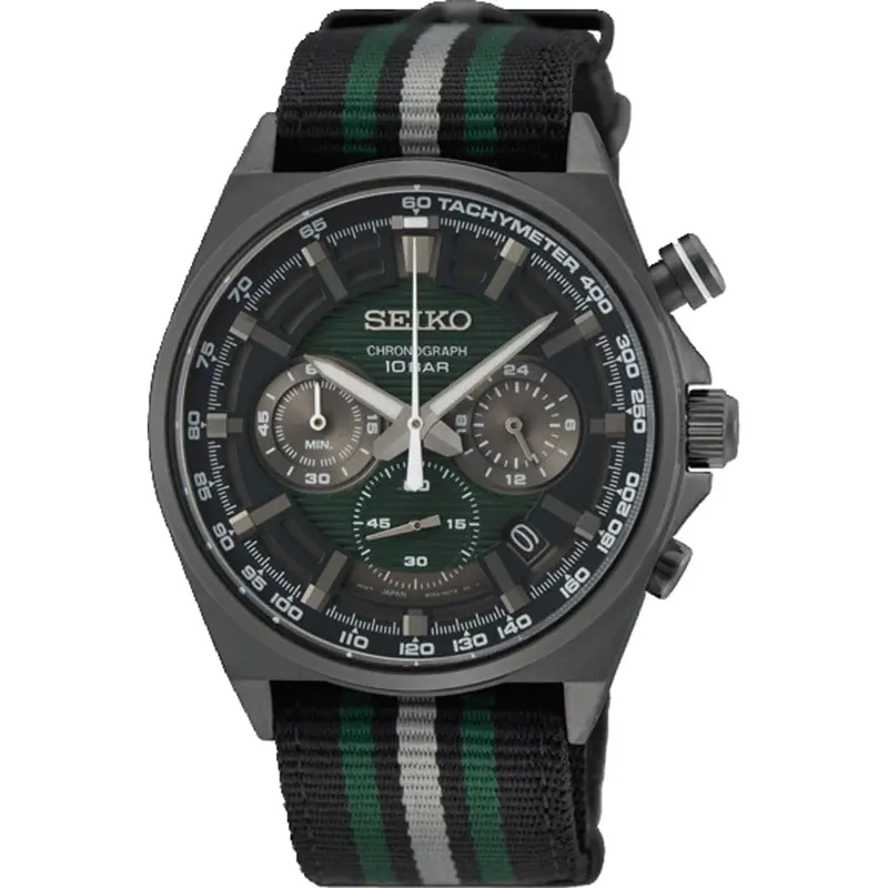 Seiko Chronograph Ssb411p1 Nylon Strap Men's Watch 1
