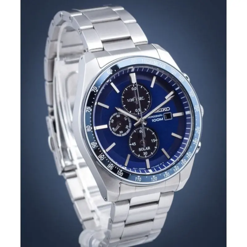 Seiko Chronograph Ssc719p1p Blue Dial Stainless Steel Men's Watch 2