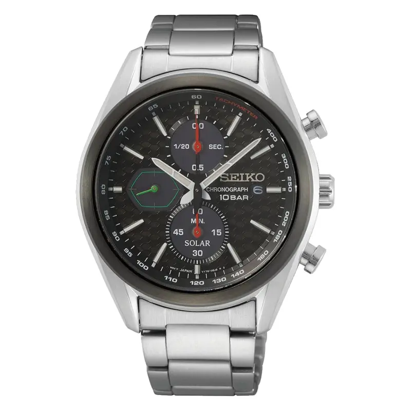 Seiko Chronograph Ssc803p1p Black Dial Stainless Steel Men's Watch 1