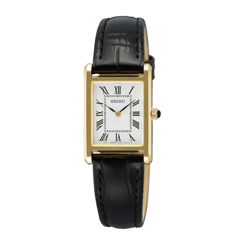 Seiko Classic Black Leather Strap Women Watch Swr108p1 1