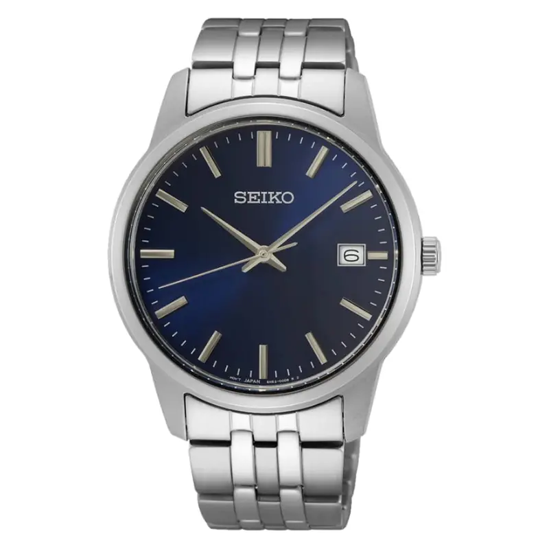 Seiko Classic Blue Dial Silver Stainless Steel Strap Men Watch Sur399p1p 1