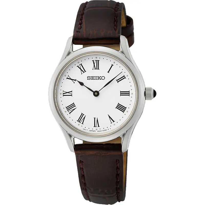 Seiko Classic Brown Leather Strap Women Watch Swr071p1p 1