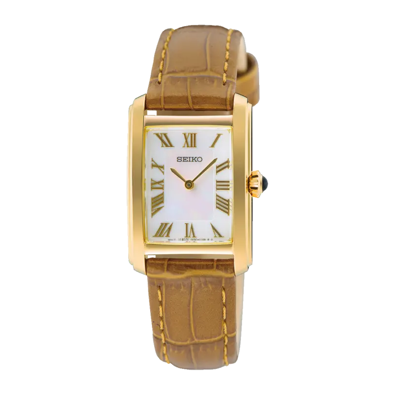 Seiko Classic Brown Leather Strap Women Watch Swr100p1 1