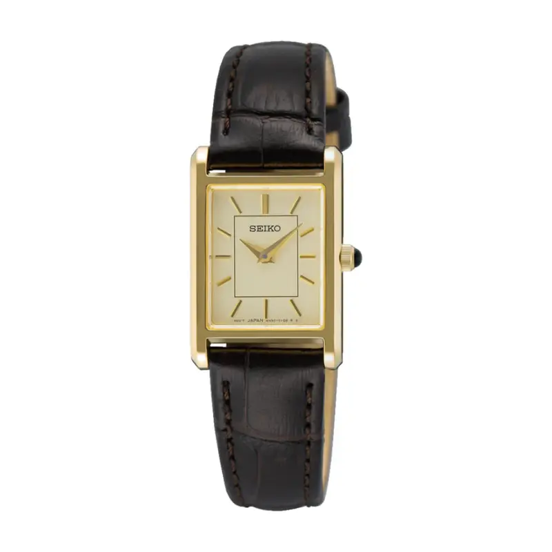 Seiko Classic Brown Leather Strap Women Watch Swr110p1 1