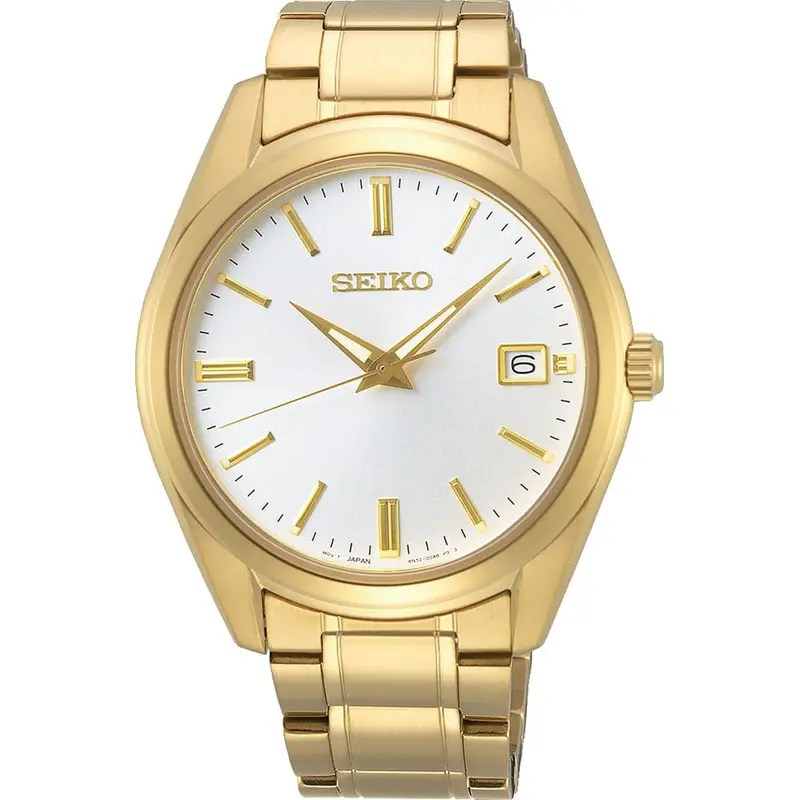 Seiko Classic Gold Stainless Steel Strap Unisex Watch Sur314p1p 1