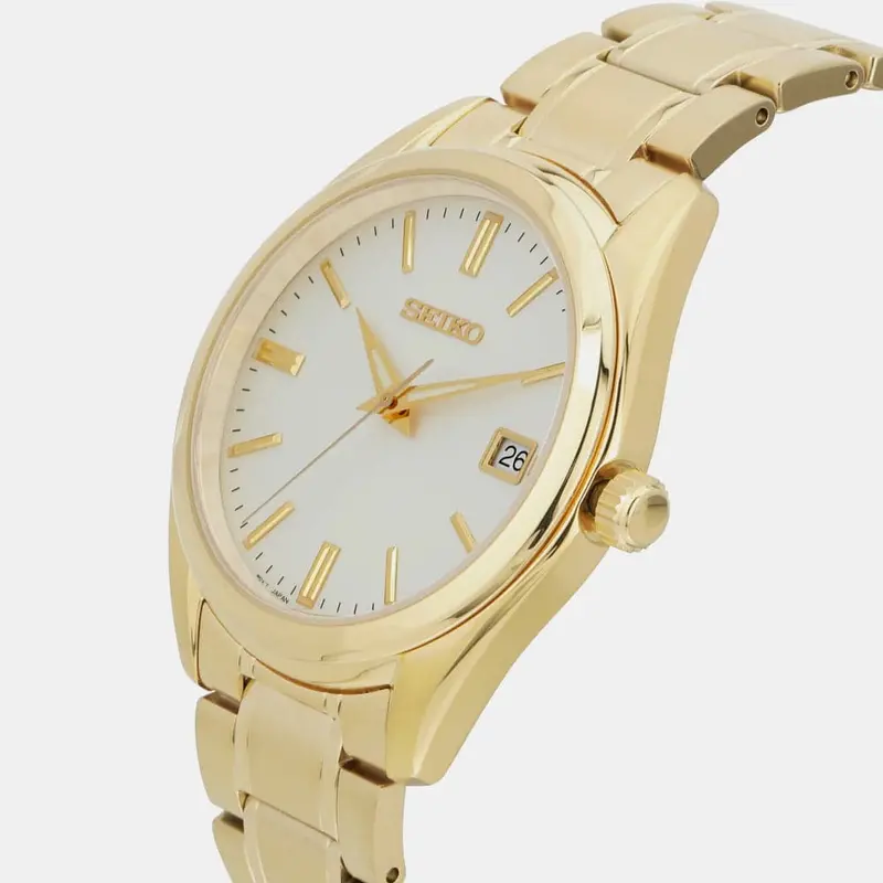 Seiko Classic Gold Stainless Steel Strap Unisex Watch Sur314p1p 2