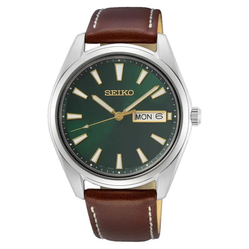 Seiko Classic Green Dial Brown Leather Strap Men Watch Sur449p1p 1