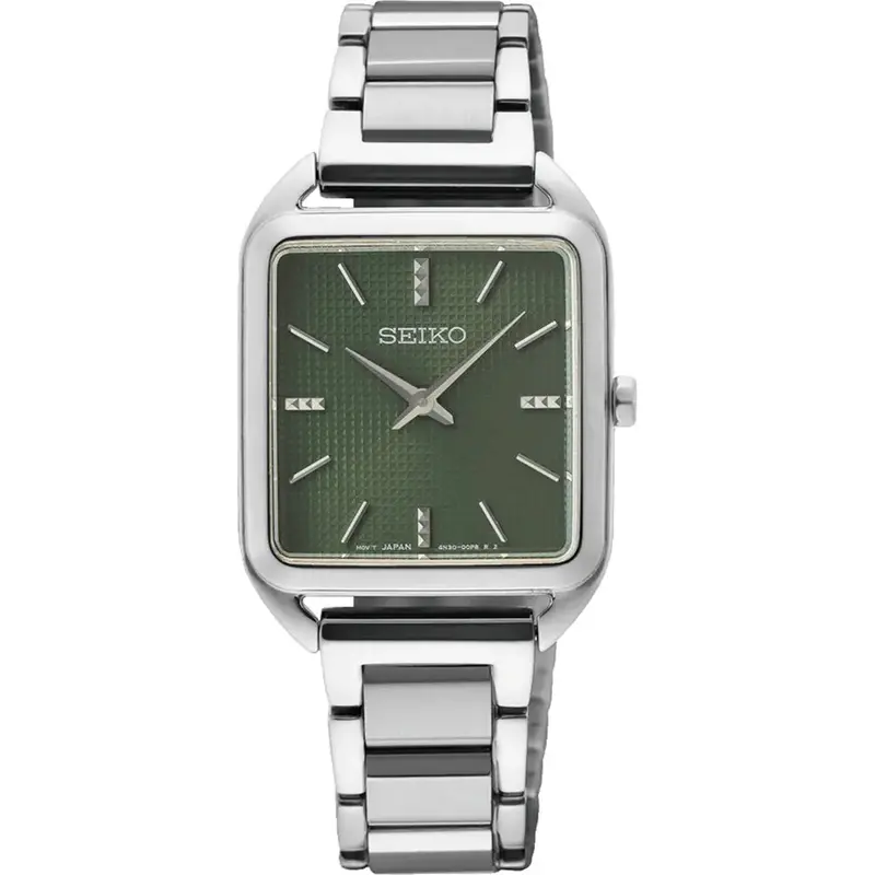 Seiko Classic Green Dial Silver Stainless Steel Strap Women Watch Swr075p1p 1