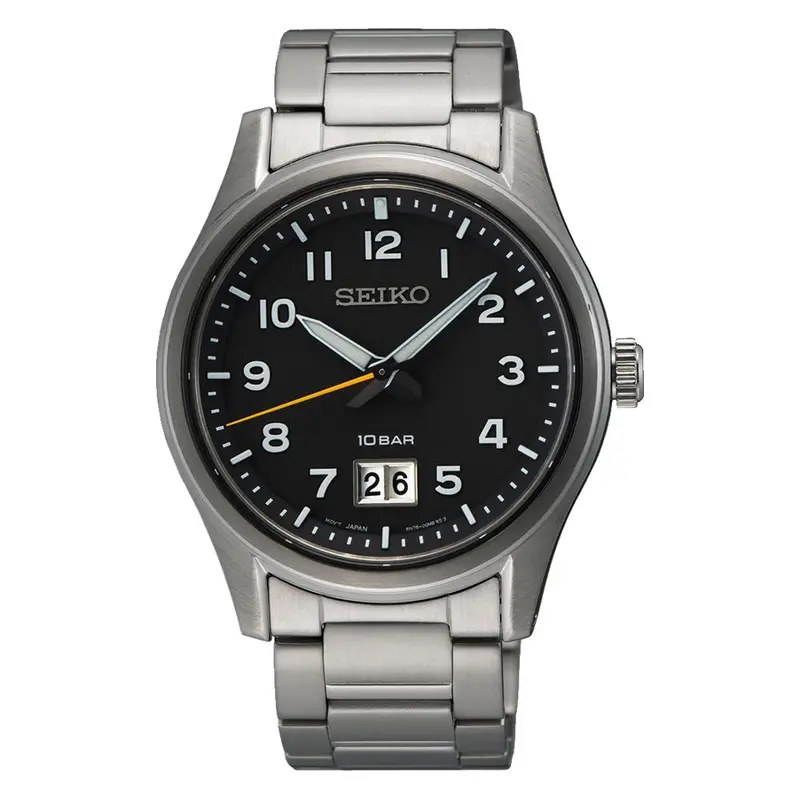 Seiko Classic Quartz Black Dial Stainless Steel Men's Watch Sur569p1 1