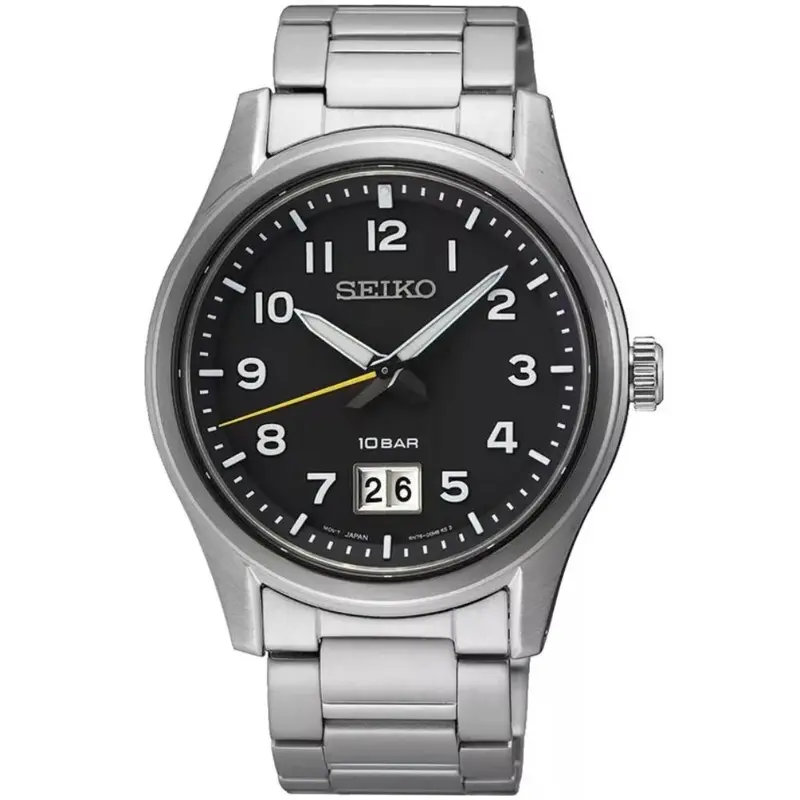 Seiko Classic Quartz Black Dial Stainless Steel Men's Watch Sur569p1p 1